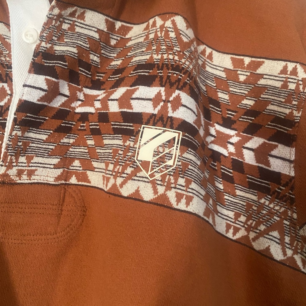 Men's Rust Patterned Button Down Shirt NWT - image 3